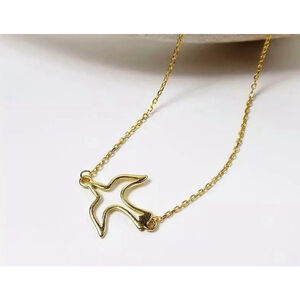 NEW Women’s Gold Plated‎ Silver Swallow Necklace, 16-18”
